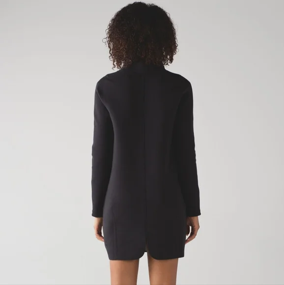 Lululemon City Bound Dress Long Sleeve Grey Black Dress Size 6 - Picture 3 of 10